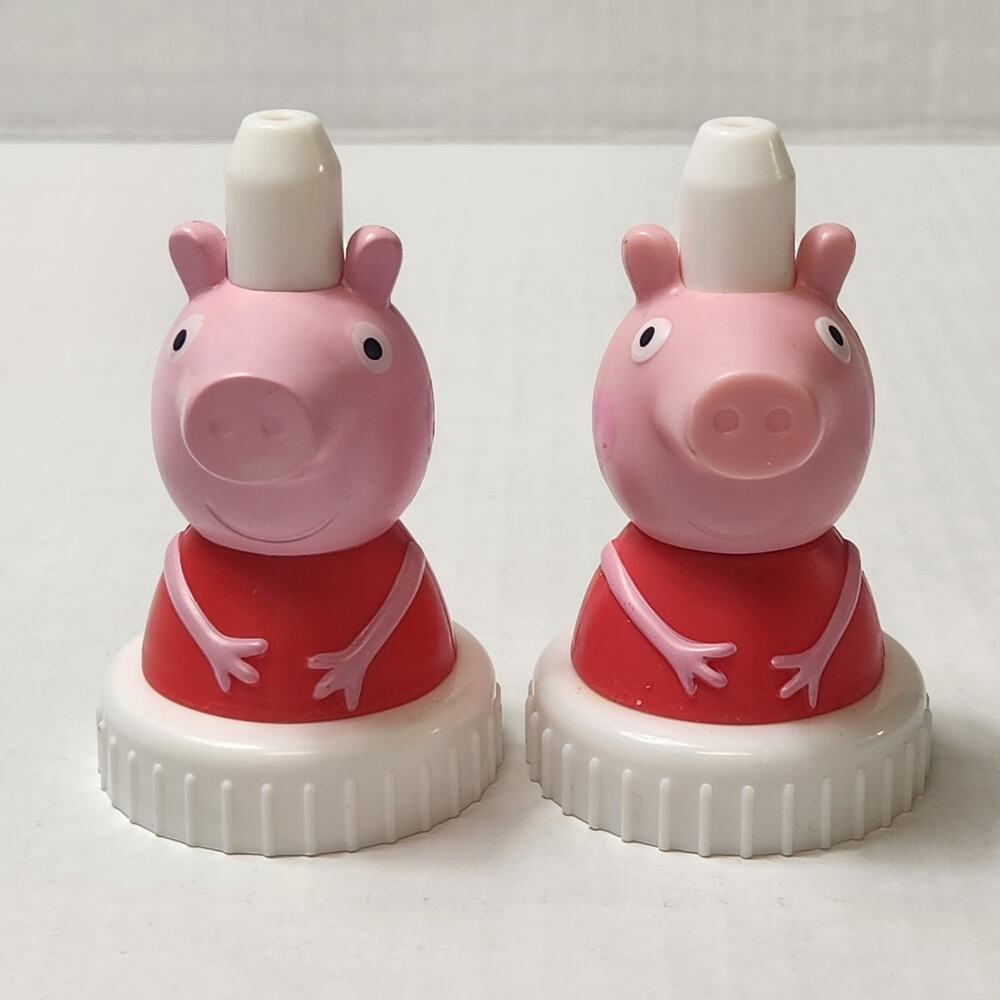 Good 2 Grow Peppa Pig Lid Top Topper Drink Lot of 2 Twins Toddler Preschool